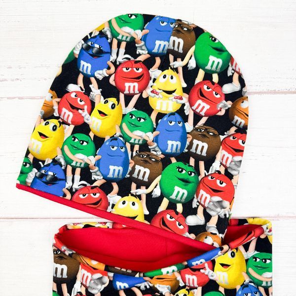 Комплект шапка + хомут "M&M&rsquo;s різнокольорові" 090 фото