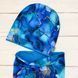 Комплект шапка+хомут "Синий мрамор" 255 фото 2